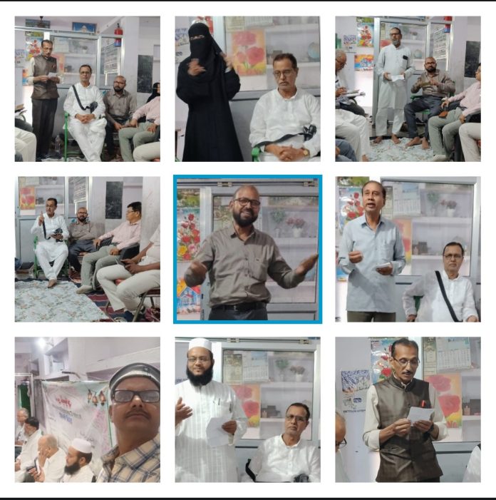 Bazm Adabi Canvas organised Tahari Mushaira at Halima Public School Peer Batawan. Chief Guest was Shaheb Kausar Rudaulvi.