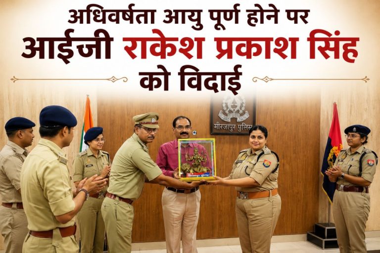 अधिवर्षता आयु पूर्ण होने पर आईजी राकेश प्रकाश सिंह को विदाई